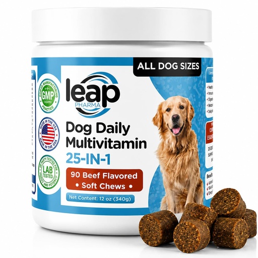 [BRSROGAZCQDWCG36] Multivitamins &Supplements for Dogs - Krill Oil, Omega 3,6,9, pre&probiotics, Essential Vitamins, for Hip & Joints, Skin &Coat,Digestive, Immunity Support (90 Chews)