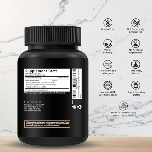 [BRSWYZL6PIMRECA4] HumanX Turkesterone+ 800mg - USA Third Party Tested (Similar to Ecdysterone) for Muscular Development & Dynamic Athletic Performance - Natural Anabole - Non GMO, Vegan - Turkesterone Supplement