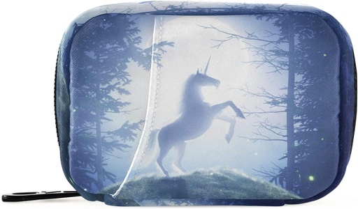 [BRSW2CA5CANWCCDD] Fairy Unicorn Pill Box 7 Day Pill Case Travel Pill Organizer Bag with Zipper Portable Weekly Case Compact Size for Vitamin Supplement Holder