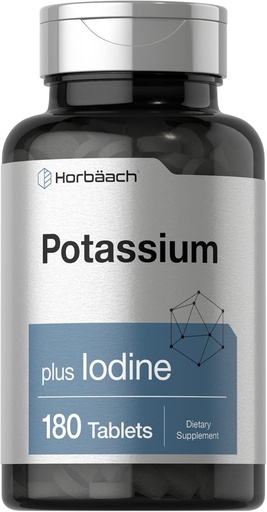 [BRSRM235CADRSEIV] Horbäach Kaliumchlorid Ergänzung | Plus Iodine | 180 Vegetarische Tabletten | Non-GMO und Gluten kostenlos
