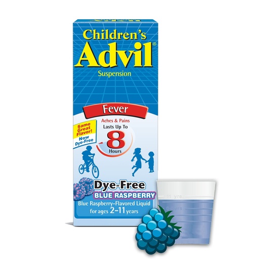 [BRSWKYQPAF7RQHDA] Children’s Advil Suspension (4 fl. oz, Blue Raspberry-Flavored), 100mg Ibuprofen Fever Reducer/Pain Reliever, Liquid Pain Medicine, Ages 2 –11