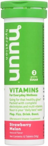 [BRSWGYITBAPQY3Y3] Nuun Vitamins: Strawberry Melon Daily Hydration Supplement (3 Tubes of 12 Tabs)3