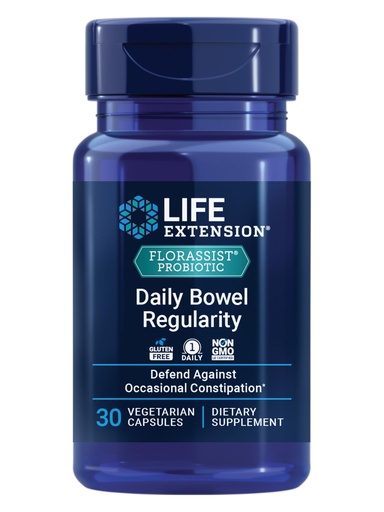 [BRSW22Q5C4OWYG34] Life Extension FLORASSIST Daily Bowel Regularity – Bifidobacterium lactis HN019 – Clinically Studied Probiotic for Occasional Constipation – Gluten-Free, Non-GMO – 30 Vegetarian Capsules