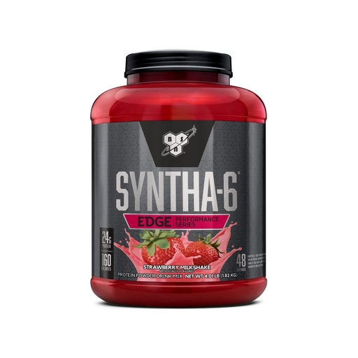 [BRSWKFQQPMDRS3DC] BSN SYNTHA-6 EDGE Protein Powder, Strawberry Flavored Powder with Hydrolyzed Whey, Micellar Casein, for Muscle Gain, Low Sugar, 24g Protein, Strawberry Milkshake, 48 Servings, 4.01 Pound (Pack of 1)