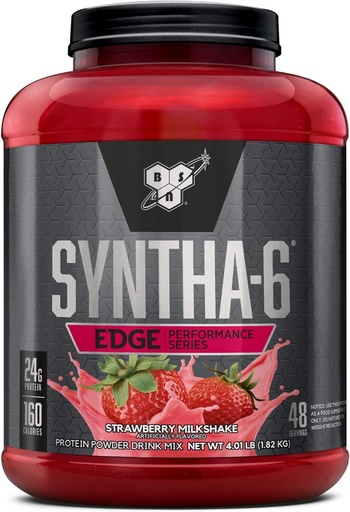 [BRSWKFQQPMDRS3DC] BSN SYNTHA-6 poudre de protéines EDGE, avec lactosérum hydrolysé, caséine micellaire, Isolation de protéines de lait, faible sucre, 24g de protéines, fraise, 48 portions