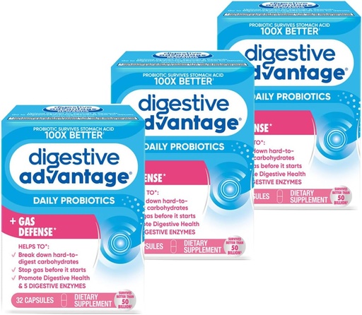 [BRSRMEAQB4BW2YDK] Adjustatge ràpid de la Llei Enzymes + Daily Probbiotic Evita gasos i permet les partícules d'aliments 32 Compte Capsules (3 paquet)