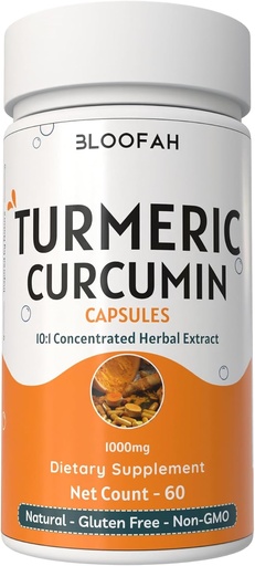 [BRSRAY3ROYCRGDQ2] Cápsulas Turméricas 500mg ← Curcuma Longa 10:1 Extracto " Polvo Negro Resumen 5% para la absorción reforzada " Suplemento Herbal Silencio No GMO, Libre de gluten (60 Cuenta (Pack of 1))