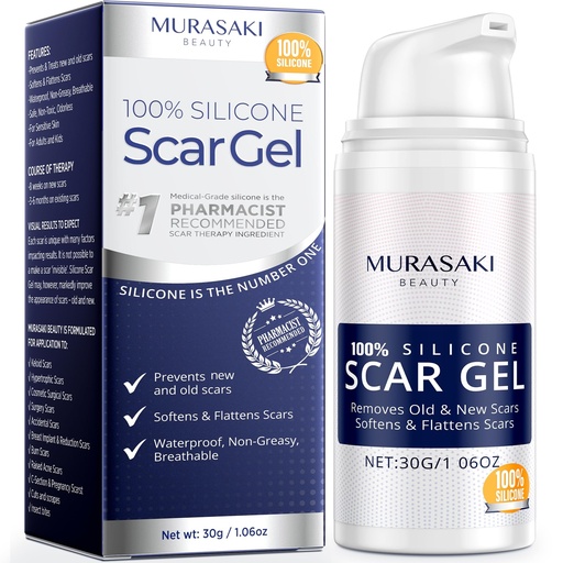 [BRSW2YYPDEARE2YU] 100% Silicone Scar Gel Scars Cream - Advanced Scar Gel for Surgical Scars, C-Section, Stretch Marks, Acne, Injury, Burns, Keloids, Old and New Scars 1.06oz(30g) (Maximum Strength 100% Silicone)