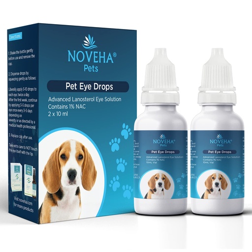 [BRSROHA5BAIWG3IY] NOVEHA Pet Drops | Advanced Lanosterol Solution + NAC (2 x 10 mL)