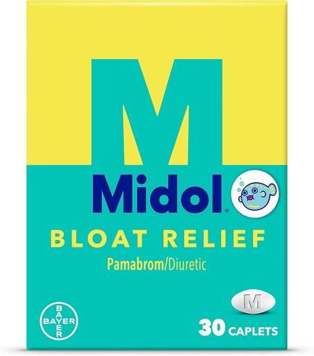 [BRSW2CT3PN5QKELG] Midol Bloat Relief, Caplets with Pamabrom, 30 Count