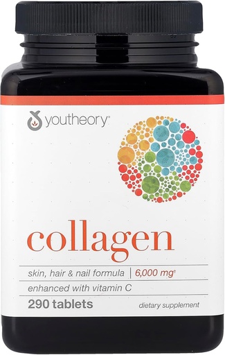 [BRSWIHAHDEMWYDL2] Youtheory Collagen Advanced with Vitamin C, 290 Count (1 Bottle)