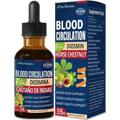 [BRSROATYCFYWKHTV] Blood Circulation Horse Chestnut Extract Liquid Drops, Castaño de Indias y Diosmina para la Circulacion y Varices, Nitric Oxide Supplement for Blood Flow, Pressure & Heart Health.2 oz