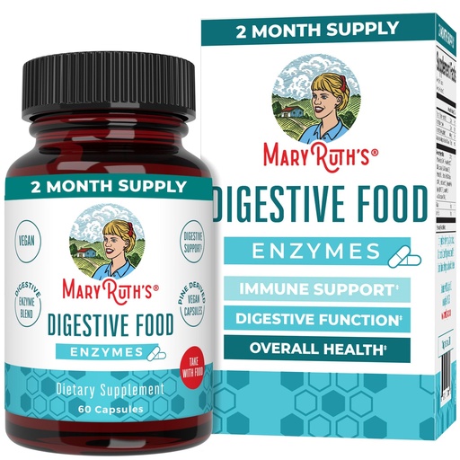 [BRSWGAQ2OF7W2YA2] MaryRuth Organics Digestive Enzymes | Up to 2 Month Supply | Vegan Digestive Health Aid and Gut Health Enzyme Complex | Over 12 Enzymes | Vitamins B6 & B12