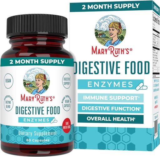[BRSWGAQ2OF7W2YA2] MaryRuth Organics Digestive Enzymes ← Hasta 2 Mes de Suministro Silencio Vegan Digestive Health Aid and Gut Health Enzyme Complex ← Sobre 12 Enzymes ← Vitaminas B6 &amp; B12