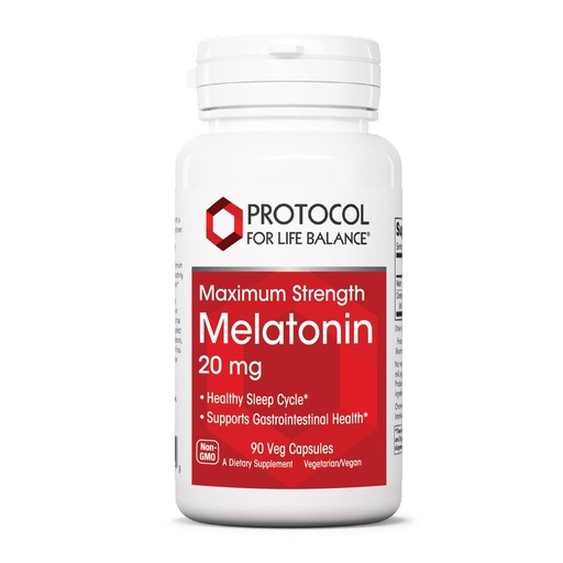 [BRSW2AA2CMNAOG3X] PROTOCOL FOR LIFE BALANCE Melatonin Maximum Strength - 20 mg Melatonin - Sleeping Support for Adults - Daily Immune Support - Pineal Gland Aid - Vegan & Non-GMO - 90 Veg Capsules