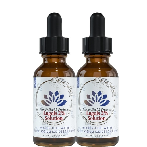 [BRSW2CQEBMMQYETZ] Lugol’s Iodine Solution 2% 2 fl oz | Iodine & Potassium Iodide Liquid Formula | Amber Glass Bottle with Dropper | Family Health Products