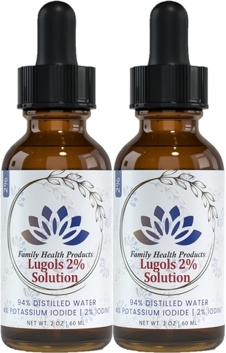[BRSW2CQEBMMQYETZ] Lugols Iodine Solution 2% 2 fl oz Liquid Drops| Potassium Iodide Solution 2 Percentuale gocce di iodio| 1200 gocce liquide di prodotti per la salute della famiglia