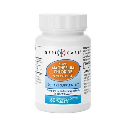 [BRSWG2T5CIOWO2T6] Gericare Slow Magnesium Chloride | Calcium Tablets by Geri-Care | Nutritional Supplement | 60 Count Bottle (Pack of 1)