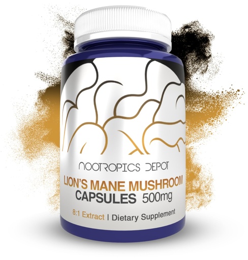 [BRSWG2YTAEMWO3I4] Nootropics Depot Lions Mane Mushroom Capsules | 8:1 Whole Fruiting Body Dual Extract | 500mg | 60 Count | Hericium erinaceus