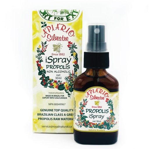 [BRSROBT5OQPQYCIV] Apiário Silvestre Brazilian Green Propolis Spray, Alcohol-Free Brazilian Bee Propolis Extract for Daily Throat and Mouth Care, Class A Source, Halal Certified