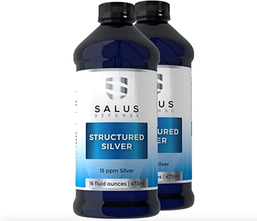 [BRSWGGLYCV6QYFYZ] Structured Silver Liquid - Daily Immune Support Supplement with 15ppm Advanced Structured Silver Technology - All Natural with No Additives - 16 Ounce Bottle (2 Pack)