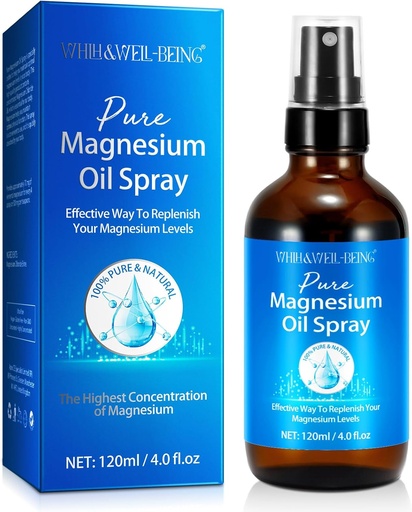 [BRSRAZLRDIIQEHIU] Magnézium spray, tiszta magnézium olaj spray természetes üveg, könnyen felszívódik és használja 120ml