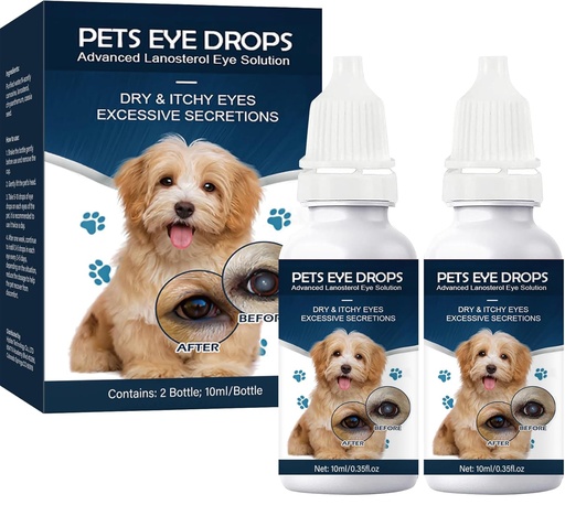 [BRSRAYI5OV6RGCI4] Cataract Drops for Dogs, Dog Eye Drops, Improve Vision Clarity, Improve Eye Vision and Cataracts(2 x 10 mL)