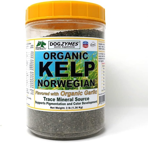 [BRSW2YIRO56BYH3F] Dogzymes Organic Norwegian Kelp Enhanced with Garlic (3 Pound)