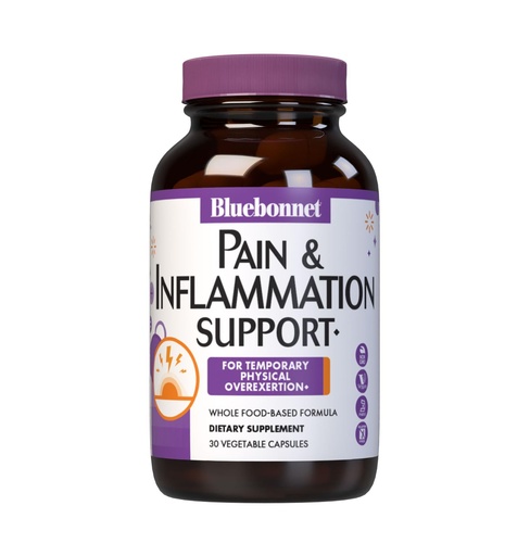 [BRSWG234C4HWMCY7] Bluebonnet Nutrition Pain & Inflammation Support, for Temporary Physical Overexertion*, Non-GMO, Vegan, Kosher Certified, Gluten-Free, Soy-Free, Dairy-Free, 30 Vegetable Capsules, 30 Servings