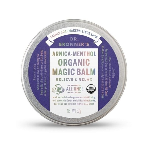 [BRSWKHQTDENQ2232] Dr. Bronner 's - Organic Magic Balm (Arnica- Menthol, 2 Ounce) - Made with Organic Beeswax and Organic Hemp Oil, Relieves and Relaxes Sore Muscles and Achy Joints, Moisturizes and Soothes Dry Skin