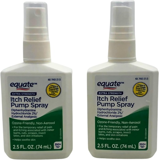 [BRSRAFL7CN6AYC3V] Equate Extra Strength Itch Relief Pump Spray - 2.5 oz, (2 Pack)