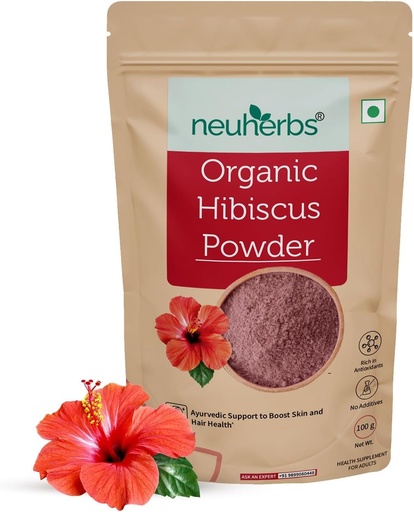 [BRSRA2Y7CMMQ2HTG] Poudre d'hibiscus biologique pour les femmes et les hommes (100 gm, paquet de 1)