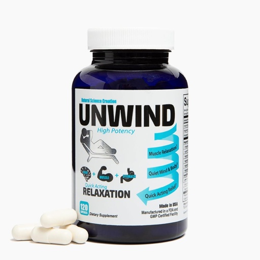 [BRSW2ZL6BN6BAYI4] Unwind - 1885 Mgs Magnesium Per Serving, Advanced Relaxation Supplement, Max Strength Elemental Magnesium, Lemon Balm, Primavie Shilajit, Ginger - 120 Capsules - Made in USA