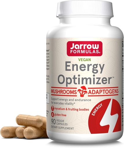 [BRSRO234OQHQMDQ2] Jarrow Formulas Energy Optimizer with Cordyceps, Reishi, Lion's Mane, Shiitake, King Trumpet, and Turkey Tail Mushrooms, Dietary Supplement with Ashwagandha, 90 Veggie Capsules, 30 Day Supply