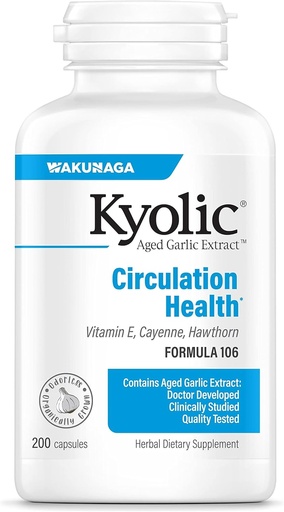 [BRSWIFYTB4HBM3IZ] Extracto de ajo envejecido Kyolic Fórmula 106, Circulación Salud
