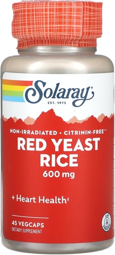 [BRSWIYTYCIDRY3LC] SOLARAY Red Yeast Rice - 600 MG (45 Capsules)