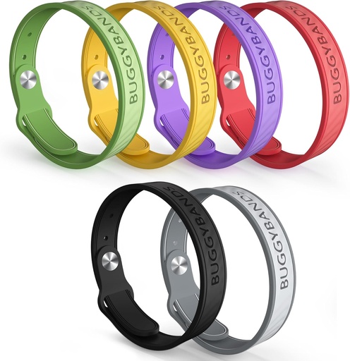 [BRSRAYIRBAHQGADD] Mosquito Repellent Bracelets, 6 Pack Silicone Mosquito Repellent Bands with DEET Free, Natural & Waterproof Bug Wristbands for Kids and Adults, Outdoor Traveling Protection
