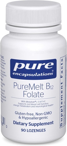[BRSWECQZDFYGOA34] Pure Encapsulations PureMelt B12 Фолат - Активний вітамін B з L-5-MTHF - Підтримка метаболізму та функції Red Blood Cell * - Не-GMO & Vegan - 90 Лозенге