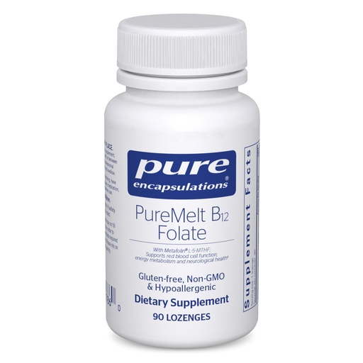 [BRSWECQZDFYGOA34] Pure Encapsulations PureMelt B12 Folate - Active B Vitamin with L-5-MTHF - Metabolism Support & Red Blood Cell Function* - Non-GMO & Vegan - 90 Lozenges