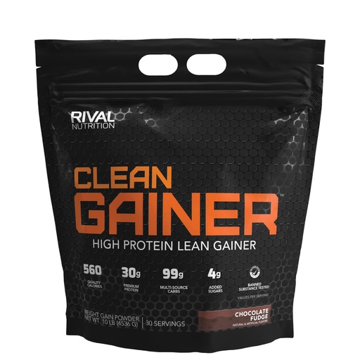 [BRSRAYI6CMHRUF3V] Clean Gainer Chocolate Fudge 10 Lb I High Protein Lean Gainer Powdered Drink Mix I 560 Calories, 30g Protein, and 99g Multi-Source Carbs Per Serving I 30 Servings
