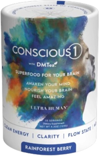 [BRSROCQ5OF5GM3DK] Ultra Human CONSCIOUS1 - Focus Boosting Superfood Blend - Rainforest Berry - 30 Servings (Pack of 1)