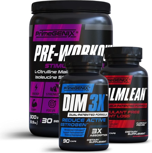 [BRSROYA3BF4GODTB] Dad BOD 2 Gym BOD Stack | DIM 3X, CalmLean & Stimulant Free Pre-Workout | Support Weight Loss | Boost Energy | Made in USA