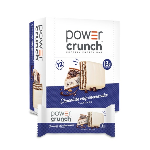[BRSROBIKBN5WAYLF] Power Crunch Protein Energy Wafer Bars, Chocolate Chip Cheesecake, 1.4 Ounce (12 Count)