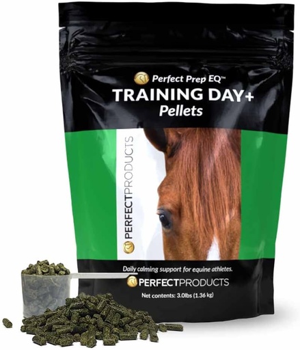 [BRSWYAT3BN7QK3D7] Perfect Prep EQ Training Day+ Pellets Show Safe Horse Calming Supplement (3 lb)