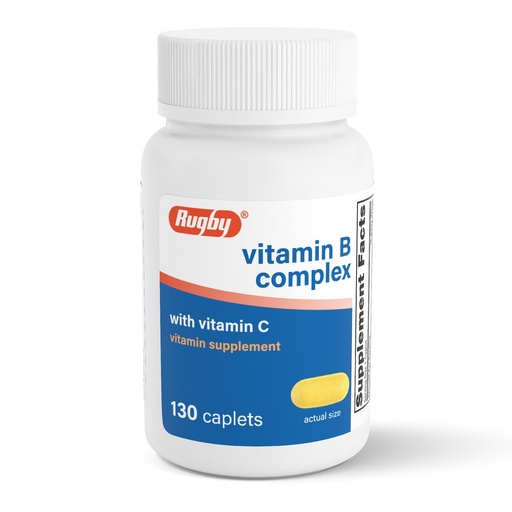 [BRSWYGATAUCW2FDX] Rugby Vitamin B Complex with Vitamin C - Gluten-Free B Complex Vitamins for Energy, Metabolism, Nerve, and Immune Support, 130 Caplets
