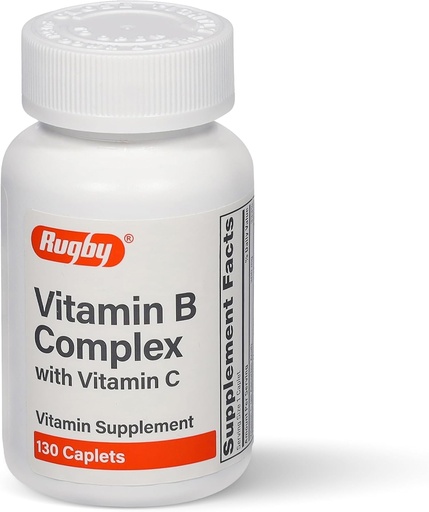 [BRSWYGATAUCW2FDX] Rugby Vitamin B Komplex mit Vitamin C - Glutenfreie B Komplexe Vitamine für Energie, Stoffwechsel, Nerven und Immununterstützung, 130 Kapseln