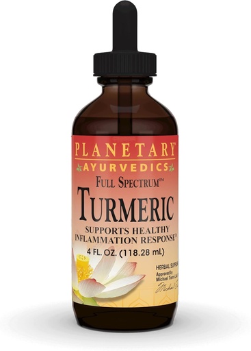 [BRSWIYIEAEAGYE3I] Planetary Herbals Turmeric Full Spectrum Liquid by Planetary Ayurvedics, Support for Antioxidant and Healthy Inflammation Response, 4 Ounces