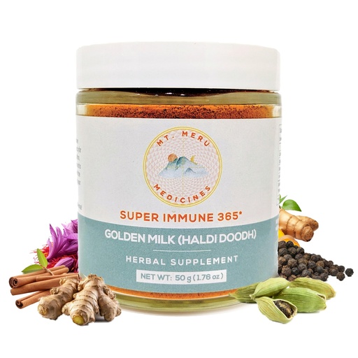 [BRSROCARBADWECTO] Mt.Meru Medicines Ayurvedic Haldi Doodh/Golden Milk Superblend- with Immune Boosting Formula, Gluten-Free, for Brain Health, Gut Support with High Curcumin Lakadong Turmeric (1.76oz/50g)