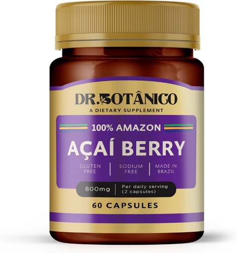 [BRSRAAQLBEPWEETP] Açaí Berry 800mg – Immune & Skin Support | Dr. Botanico (60 Capsules)