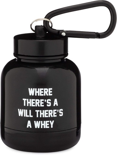 [BRSW2CYNBUNRM2DX] OnMyWhey - Poudre de protéines et supplément entonnoir porte-clés, conteneur portable aller-retour pour la gym, entraînements, fitness, et Voyage - TSA approuvé, où il ya un testament il ya un whey